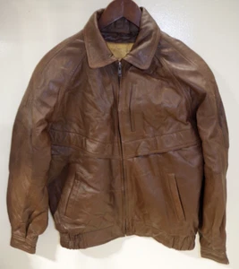 A-1 Vintage William Barry Watershed Brown Lederjacke Herren SMALL Gold gefüttert - Bild 1 von 8