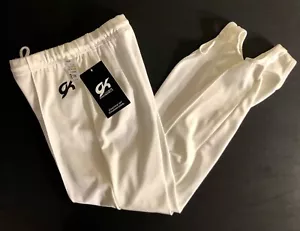 GK #1845M BOYS MEDIUM HEAVYWT WHITE N/S COMPETITION GYMNASTIC LONG PANTS CM NWT - Picture 1 of 8