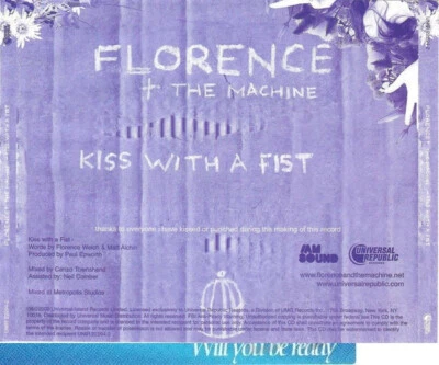 KISS WITH A FIST by FLORENCE & THE MACHINE-Collectible Promo Single CD, 2009 - Image 1 of 2