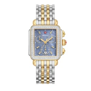 Michele Deco Diamond Gold Two-Tone Blue MOP Diamond Dial watch MWW06A000809 - Picture 1 of 11