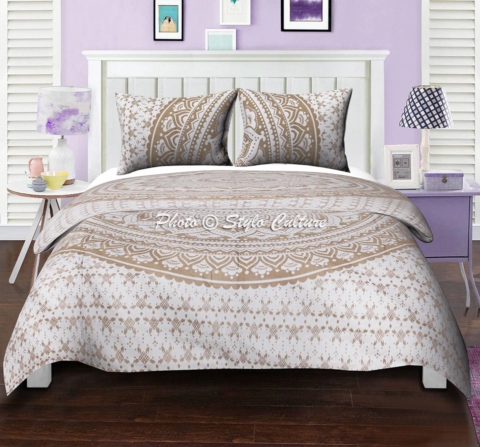 Indian Bohemian Hippie Mandala Duvet Doona Cover Comforter Queen Quilt Cover Set - Image 1 of 1