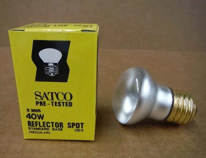 New Vintage Satco Reflector Spot 40W 120V S3605 Standard Regular Base 2000 Hours - Image 1 of 1