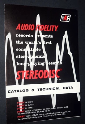 VTG, AUDIO FIDELITY STEREODISC CATALOG & TECHNICAL DATA, (8.50" x 11.00"), New - Image 1 of 4