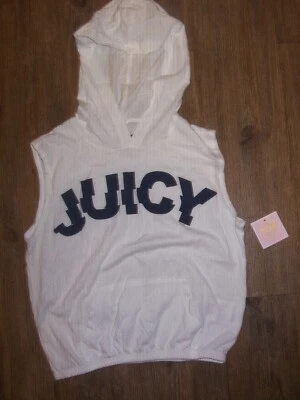 NWT Juicy Couture Black Label Girls Size 10 Cotton Sleeveless Shirt Hoodie Logo - Image 1 of 4
