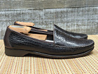 Men's Bragano Italian Brown Crocodile Embossed Leather Dress Shoes Size 10.5 M