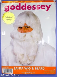 Santa Claus Wig & Beard Set White Synthetic Hair Character Costume Wig Set - Picture 1 of 4
