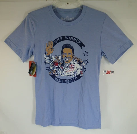 Ladies T-Shirt 1969 Indianapolis 500 Winner Mario Andretti 50th Anniversary Cover