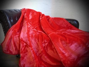 Bedspread Cosy Blanket Throw Blanket Plaid Gloss Design Ruby Red 160x200cm - Picture 1 of 1