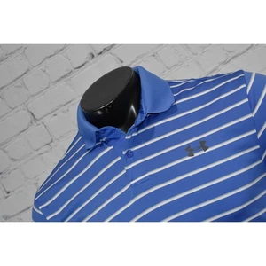Under Armour Golf Playoff Polo Shirt Mens Size Small HeatGear Performance Blue - Picture 1 of 7