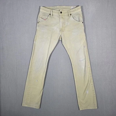 Jeans Diesel Para Hombre 28x29 Beige Krooley Regular Ajustado Zanahoria Denim Descolorido Foto 1 de 4