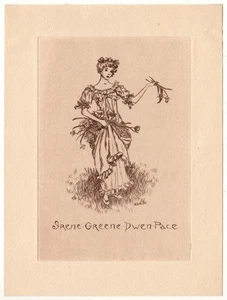 SARA EUGENIA BLAKE: Exlibris für Irene Greene Dwen Pace - Picture 1 of 1