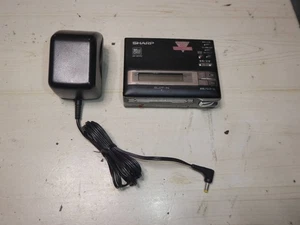 Sharp MD-MS100 Black Minidisc Player MD Walkman Tested Working Used - Picture 1 of 8
