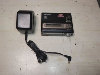 Sharp MD-MS100 Black Minidisc Player MD Walkman Tested Working Used - Image 1 of 4