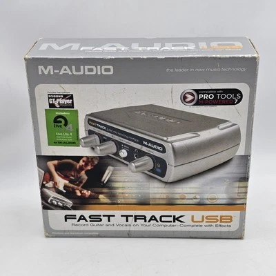 M-Audio Fast Track USB Digital Audio Interface Record Vocals & Guitar - Silver - Image 1 of 4