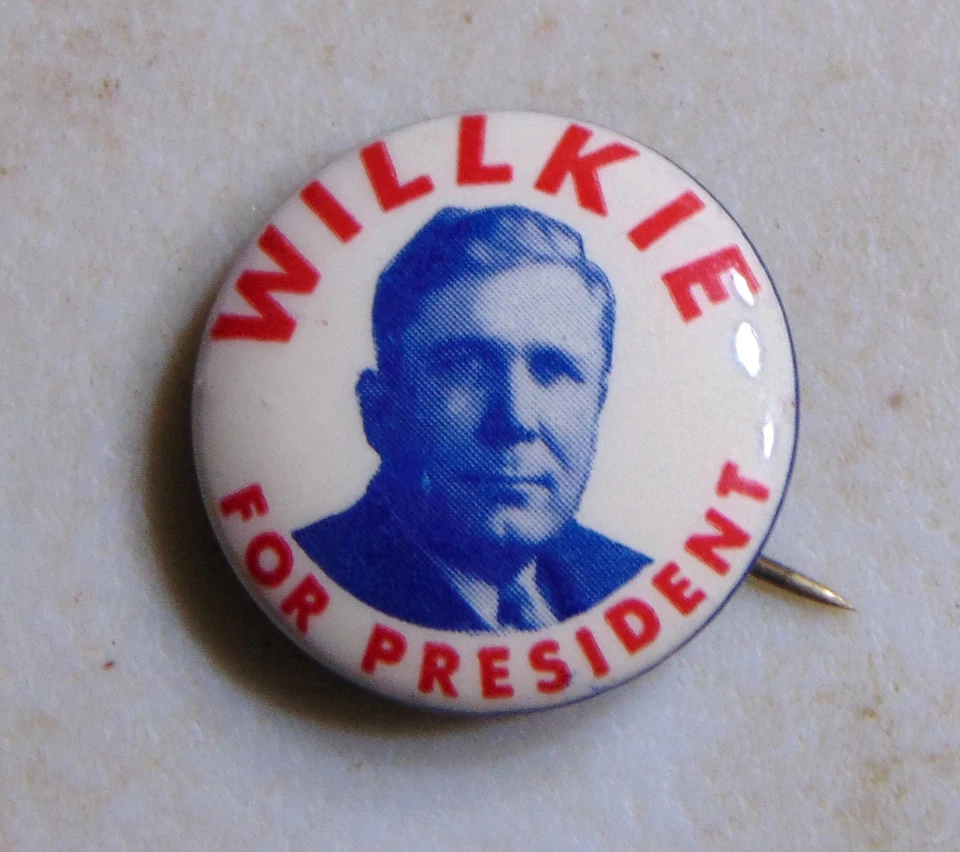 Wendell Willkie 1940 campaña pin botón político Foto 1 de 1