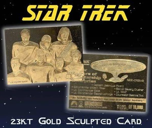 STAR TREK NEXT GENERATION Senior Officers Starship 23KT Gold Card #/10,000 BOGO - Imagen 1 de 2