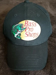Cappello Uomo Bass Pro Shops Berretto Regolabile Snap Back Nero Camionista Pesce Tutto Tessuto - Foto 1 di 8