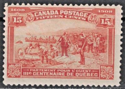 CANADA:1908 SC#102 MHOG Champlain’s Departure for the West AP1208 - Image 1 of 2