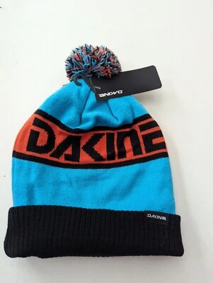 DaKine Pom Pom Beanie Sun Flare Aqua Blue Black Graphic One Size  NWT - Image 1 of 4