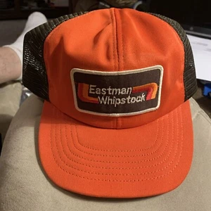 Eastman Whipstock SnapBack Trucker Hat Cap Mesh Nos Orange Brown - Picture 1 of 4