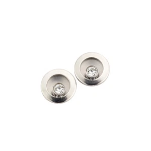 CEM Ohrstecker mit funkelnden Swarovski-Kristall Titan Ø 9 mm 1 Paar Kugel Rund - Bild 1 von 1