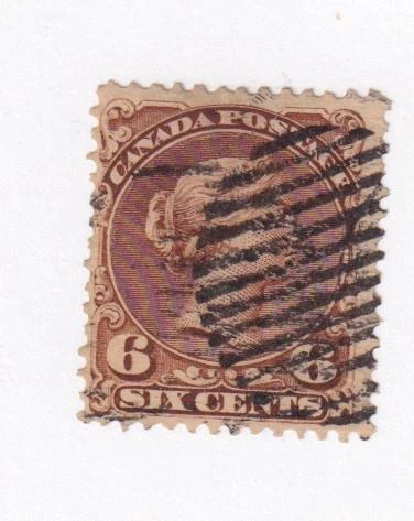 CANADA # 27 6cts LARGE QUEEN DIAGONAL DUPLEX CAT VALUE $200 - Image 1 of 1