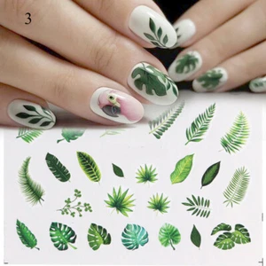 Nail Art Stickers Decals Flower Butterfly Green Leaf Design DIY Manicure |l - Picture 1 of 34