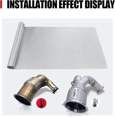 Alfombrilla protectora térmica de escape de 3 tamaños para silenciador de aluminio en relieve automotriz envoltura de escape Foto 1 de 4