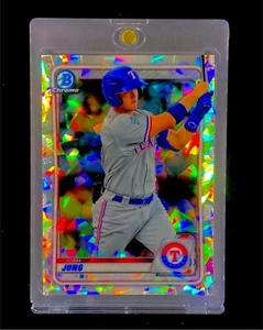 JOSH JUNG ROOKIE SILVER CRACKED ICE REFRACTOR Rookie RC Rare SP HOLO - RANGERS - Picture 1 of 5
