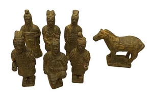 Set Of 6 Chinese Terracotta Warrior figures and 1 war horse figure. - Picture 1 of 8