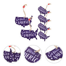 6pcs Patriotic Wood Hanging Ornaments for Memorial Day & 4th of July-