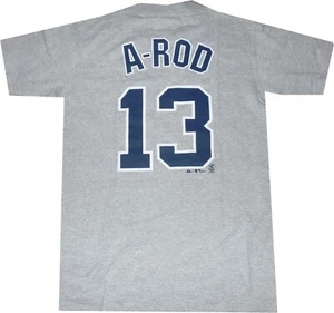 New York Yankees Alex Rodriguez AROD Gray Majestic Shirt New tags Men Small - Picture 1 of 4