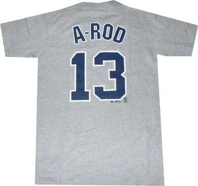New York Yankees Alex Rodriguez AROD Gray Majestic Shirt New tags Men Small - Image 1 of 4