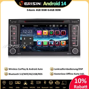 64GB DAB+Android 14 Autoradio GPS Navi SWC CD CarPlay Für VW T5 Multivan Touareg - Bild 1 von 21