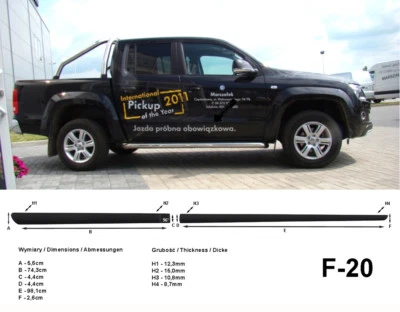 Seitenschutzleisten schwarz für Volkswagen VW Amarok Pickup Double Cab ab 09.10- - Bild 1 von 4