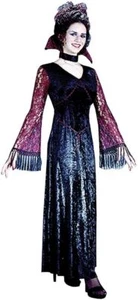Goth Lace Vamp Gothic Vampire Countess Fancy Dress Up Halloween Adult Costume - Picture 1 of 6