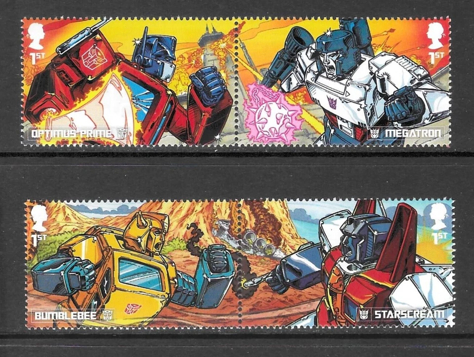 GB QEII 2022 Transformers 4 Different Stamps Optimus Prime Megatron U/Mint MNH - Image 1 of 1