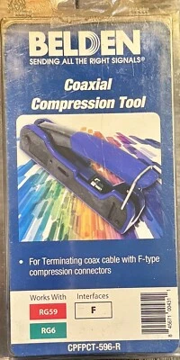 Herramienta de compresión coaxial BELDEN (nueva caja abierta) Foto 1 de 2