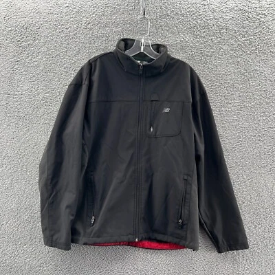 Jaqueta masculina New Balance casca macia zíper completo grande preta - Imagem 1 de 4