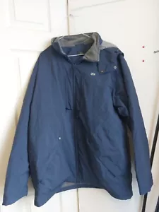 Lacoste Gr. 5 Herrenmantel dunkelblau Fleece gefüttert mit Kapuze - Bild 1 von 6