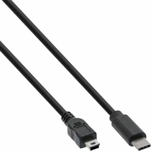 USB 2.0 Kabel Typ C Stecker zu Mini-B Stecker (5pol.) schwarz 1,0m - Bild 1 von 1