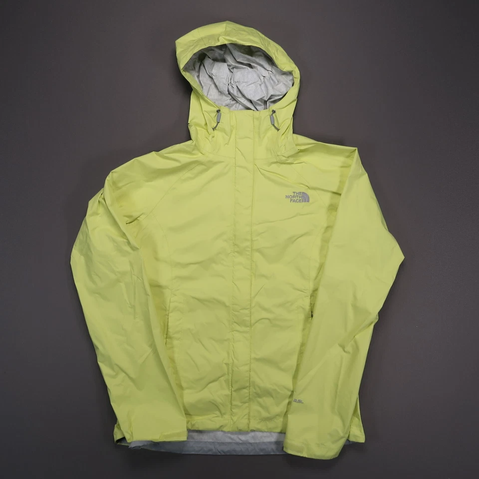 Chaqueta cortavientos The North Face para mujer pequeña amarilla Venture Hyvent 2,5 L con capucha Foto 1 de 4