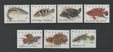 TANZANIA 1992 FISH Set of 7v (SG1136/42) *VF MNH* Cover