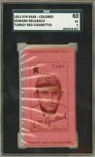 1911 S74 ED REULBACH Chicago Cubs Colored Silk Turkey Red Tobacco SGC 5