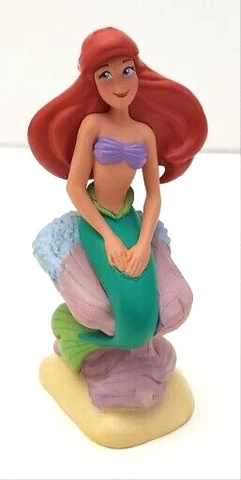 The Little Mermaid Ariel PVC Figure Disney  3.5" Cake Topper Sitting Toy Cover