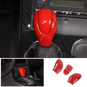 ABS Red Gear Shift Knob Head Cover Accessories Trim For Corvette C6 Z06 2005-13 - Picture 1 of 12