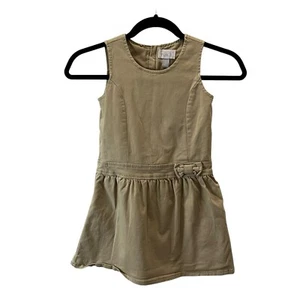 The Childrens Place Girls Uniform Dress Khaki Tan Twill Sleeveless Jumper School - Picture 1 of 12