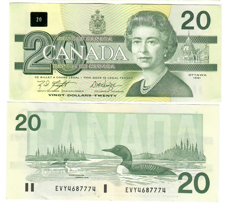 Canadá 20 dólares 1991 aUNC "EVY" Knight/Dodge Foto 1 de 1