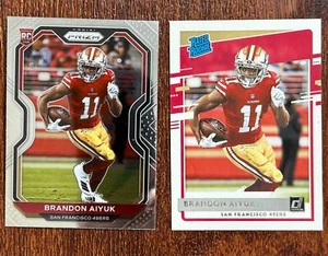 2020 Prizm Brandon Aiyuk Rookie RC #301 49ers & Donruss Rated Rookie #319 - Picture 1 of 4