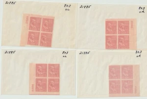 Scott 803 808-812 Plate Blocks of 4 mint NH F-VF Prexie Collection (SL007) CMS - Picture 1 of 9